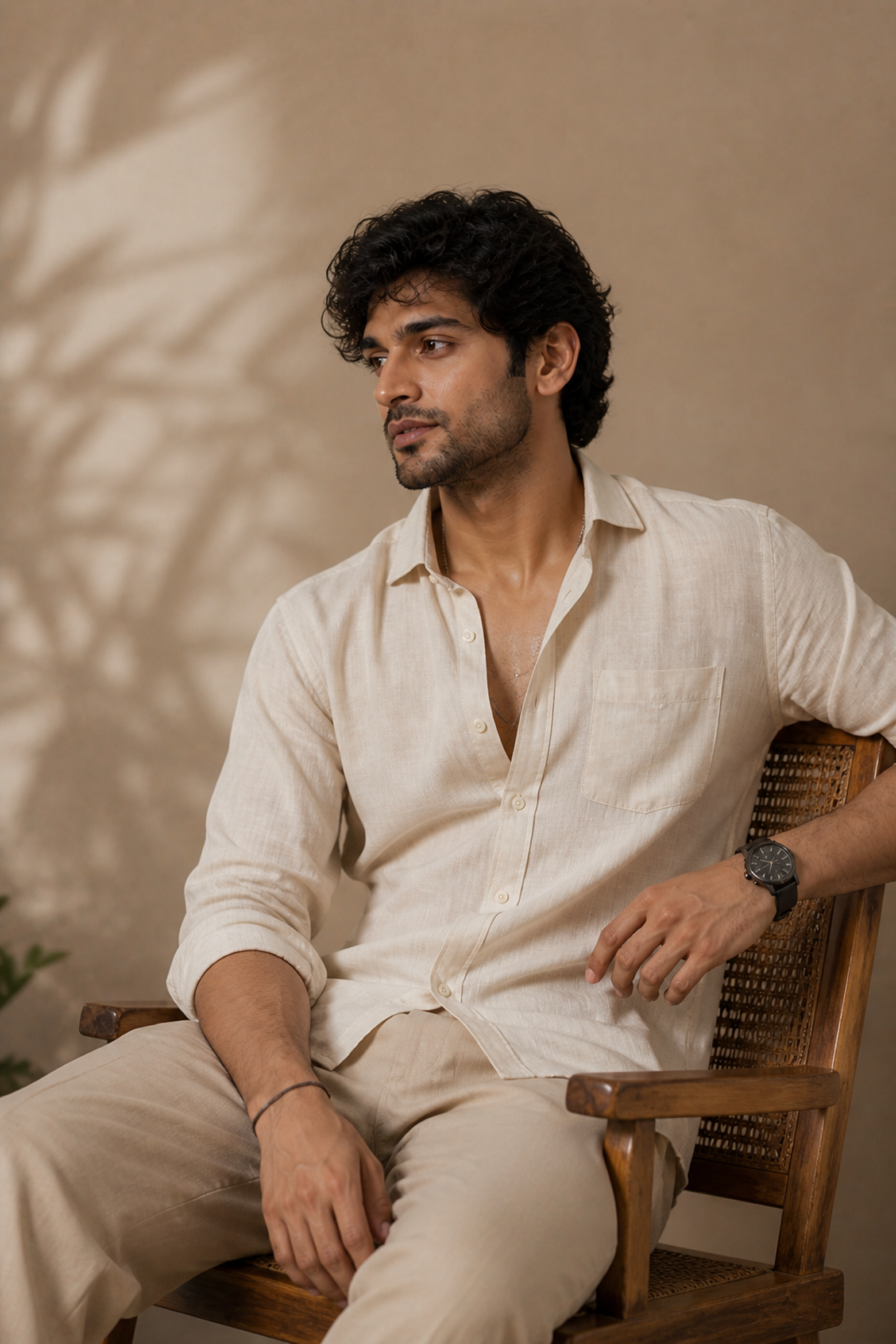Linen apparel sitting